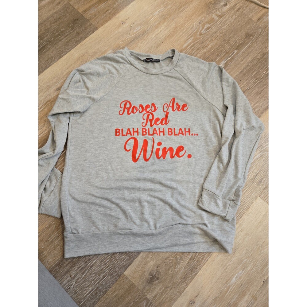Sweatshirt roses are red